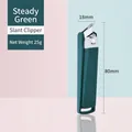 Matte green anti-splash slanted nail clipper 80mm long stainless steel manicure tool - Medium Slant Edge / Dark Green