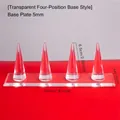 Espositore per anelli in acrilico trasparente a 4 coni con base da 5 mm per gioielli - Stile a 4 Alloggiamenti / Trasparente
