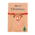 Christmas wish bracelet with red rope, golden chain and candy cane enamel charm - Circular Christmas Tree