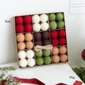 Set of 3cm Christmas wool felt balls in red and green, presented in a craft gift box - Style H Colorful Five Colors 3cm Set of 36