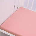 Pink fitted sheet for baby crib made of pure cotton fabric with elastic corners - Dark Orange / 120*60cm