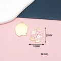 Detailed view of pink hydrangea alloy pendant with size 23x18mm and weight 1.8g - 5 Hydrangea