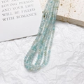 Cuentas de piedra natural tallada azul claro y blanco de 3mm para hacer joyas artesanales - Paquete de 20 Piezas / Amazonita