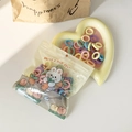 Colorful high-elasticity small hair bands in a heart-shaped tray and cute packaging - Macaron Multi-color