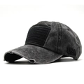 Casquette de baseball vintage délavée anthracite avec broderie USA et bord usé - 56-60cm / Noir