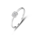 Anillo de plata de ley S925 con un grupo cuadrado de circonitas cúbicas microengastadas - Platino-FDJZ-188