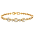 Elegantes vergoldetes Ähren-Armband mit Zirkonia-Einlagen und Sicherheitsverschluss - Gold Glatt Creolen