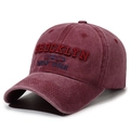 Vintage washed burgundy cotton baseball cap featuring Brooklyn 1978 3D embroidery - Adjustable / Burgundy