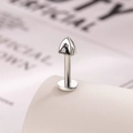 F136 titanium silver labret stud with black triangle gemstone for cartilage piercing - Black Zirconia Style (A421-3#)