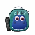 Kids insulated green dinosaur lunch bag with DIANO cartoon print and side mesh pocket - Dinosaur (With Shoulder Strap) / 21x8x25cm / 5L
