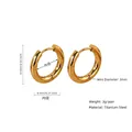 Orecchini huggie in acciaio al titanio dorato lucido con diametro esterno 14mm - 3.0*8mm / Oro