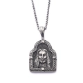 Zilveren roestvrijstalen Jezus portret hanger ketting in hiphop stijl voor heren - Jezus Portret Plakkaat Hanger (KP59808-BD)