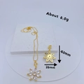 Set gioielli floreali in oro con collana e orecchini con gemme a taglio marquise - Set di Gioielli con Fiori (Orecchini Incl.)