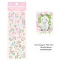 Pink rose bouquet themed stickers for scrapbooking in 59mmx182mm synthetic paper material - Rose Bouquet - Pink Rose