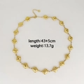 Elegant 18k gold-plated stainless steel shell link necklace length 43+5cm weight 13.7g - Conch Necklace