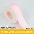 4cm wide matte cotton ribbon in light pink for gift wrapping and flower bouquet decor - Matte Cotton Silk / 4.0cm Wide * 20 Yards / Light Pink