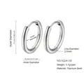 Silver titanium steel hoop earrings featuring 25mm outer diameter and minimalist round design - 2.5*20mm / Steel