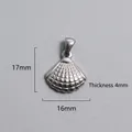 Detail view of shell pendant measurements 17x16mm with 4mm thickness and grid texture - Plaid Textured Shell Charm (P00092S)