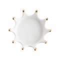 Plateau à bijoux en céramique blanche en forme de couronne avec pointes dorées - Couronne