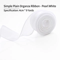 Pearl white fishtail mesh ribbon for flower bouquet wrapping, 4cm wide and 9 yards long - Simple Fishtail Yarn / Pearl White