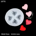 Silicone mold for heart-shaped resin keychains featuring four distinct cavities - Style 2
