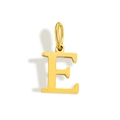 Polished golden letter E alphabet pendant charm for DIY jewelry and personalized necklaces - Letter E (Gold)