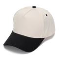 Berretto da baseball bicolore con corona crema e visiera nera in cotone pregiato - Bianco e Nero (#3)
