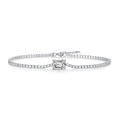 Elegant S925 sterling silver moissanite bracelet with rectangular center stone - Moissanite 5*7 / 925 Silver (16+5cm)