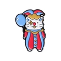 Cute cartoon jester cat enamel pin badge with colorful balloons for clothes - Clown Cat