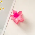 Pink gradient plumeria hair claw clip with translucent resin finish for elegant styling - Sakura Pink [4cm Mini]