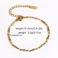 Bracelet chaîne dorée en acier inoxydable avec maillons olive et fermoir mousqueton - Style Maillon Olive 2.5mm