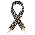 Adjustable leopard print replacement strap with gold metal hooks for shoulder bags - Beige Leopard