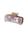 Pince à cheveux kaki avec motif vache et lettrage HOWDY rose détaillé - Style Imprimé Vache HOWDY (90180)