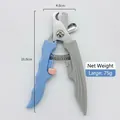 Large blue and grey stainless steel pet nail clipper with ergonomic non-slip handle - Large / Gray Blue