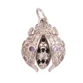 Sparkling ladybug charm pendant with purple gemstones and white cubic zirconia crystals - Crystal Bee Gold Plated 1PC L352085-White Go