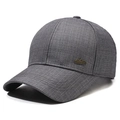 Berretto da baseball grigio scuro in tessuto strutturato con placca in bronzo - Regolabile / Grigio chiaro