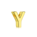 Polished S925 silver heart necklace with gold letter Y pendant on white background - Gold DY130029 (Y)