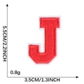 Red embroidered letter J patch with strawberry style white edge for clothing 5.5cm - Letter J / Red
