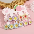 Detail of 10-piece elastic hair bands featuring colorful gradient flower decorations - Gradient Color Frangipani / 5 Pairs (10 Pcs)