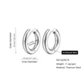 Polished silver titanium steel hoop earrings with 4.0mm thickness and 26mm outer diameter - 4.0*18mm / Steel