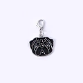 Pendentif carlin noir en émail avec fermoir mousqueton argenté pour sacs et clés - 20 Carlin Noir