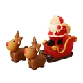 Weihnachtsmann auf einem roten Schlitten mit zwei braunen Rentierharzfiguren - Rentier Weihnachtsmann Schlitten [4-teiliges Set]