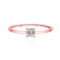 Anello in argento sterling S925 oro rosa con moissanite taglio Asscher su bianco - US 5 / Oro Rosa (Zirconia Bianca)