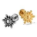 Studs de lèvres tournesol en acier inoxydable doré et argenté de 7,4 mm de diamètre - Tournesol-NO 12