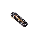 Rectangle acetate hair clip featuring a black and white tortoiseshell pattern and gold metal - 18# Black Marble Square Style