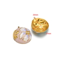Gold-plated flower locket with white and purple enamel, 26mm x 27mm sizing dimensions - Oval Flower / 26*27mm / Purple Multi