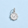 925 sterling silver hexagonal charm featuring a 3D heart relief and textured edge - Heart Charm