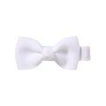 White grosgrain ribbon bow hair clip for girls with non-slip fabric-covered base - White (18)