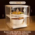 Moonlight white breathable transparent food storage box with adjustable shelf - Medium 2-Tier Moonlight White
