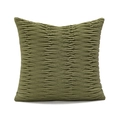 Nordic olive green velvet cushion cover with elegant pleated texture for living room sofa - 45*45cm [Cover Only] / Flowing Water Olive Green